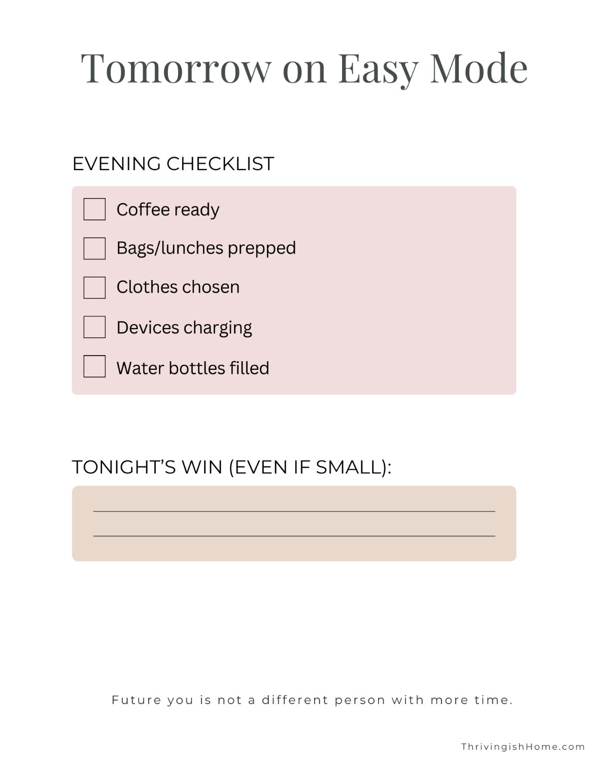 Tomorrow Prep